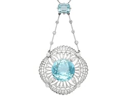 1920s Aquamarine and Diamond Pendant