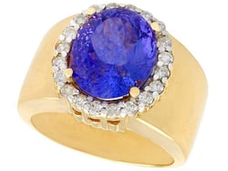 Vintage Tanzanite Ring with Diamonds