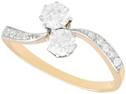 Antique 2 Stone Diamond Twist Ring