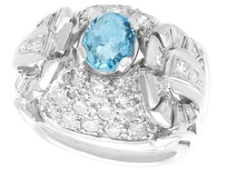 Vintage Oval Cut Aquamarine Ring