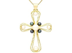 Pearl Cross Pendant Necklace