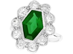 Antique Tourmaline and Diamond Ring