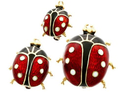 Enamel Vintage Ladybird Brooches