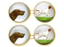 Dog Cufflinks in Yellow Gold