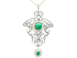 1900s Emerald Pendant Necklace