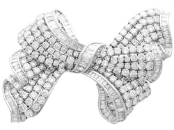 Large Diamond Bow Brooch