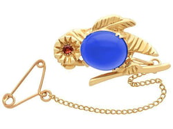 Antique Gemstone Bird Brooch