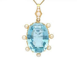 Edwardian Aquamarine Pendant 