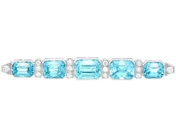 Zircon Bar Brooch Art Deco
