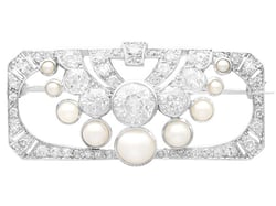 Pearl and Diamond Art Deco Brooch 