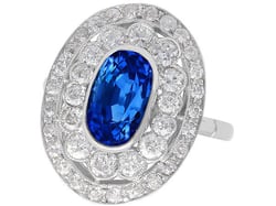 Cushion Cut Sapphire Ring with Diamonds