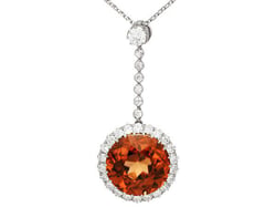 Antique Zircon and Diamond Pendant 