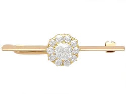 Diamond Cluster Bar Brooch Antique