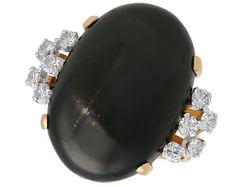 Star Onyx Ring with Diamonds