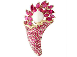 Vintage Gemstone Ice Cream Brooch