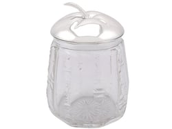 Antique Glass Jar with Silver Lid
