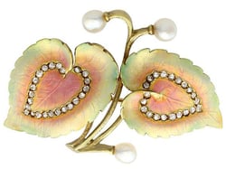 Antique Hot Enamel Brooch