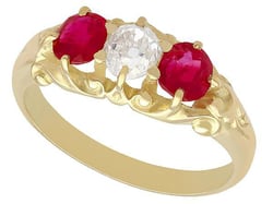 Victorian Ruby and Diamond Gold Ring