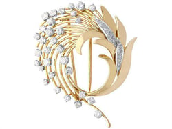 Vintage Spray Brooch with Diamonds