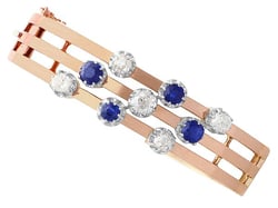 Sapphire and Diamond Rose Gold Bangle