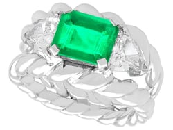 1980s Emerald and Diamond Ring