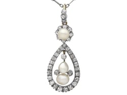 Antique Pearl and Diamond Pendant