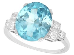 Zircon and Diamond Ring in Platinum