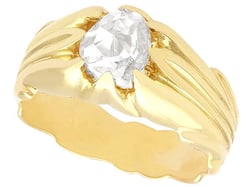 Mens Solitaire Diamond Ring Gold