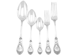 Antique German Silver Flatware Service