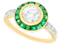 Antique Emerald Target Ring