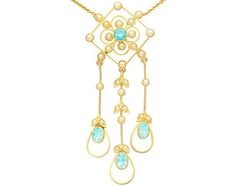 Edwardian Aquamarine Necklace Gold 