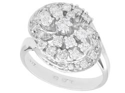 14k White Gold Diamond Cluster Ring