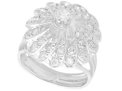 1950s White Gold Cluster Ring