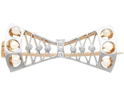 Antique Bow Brooch with Pearls