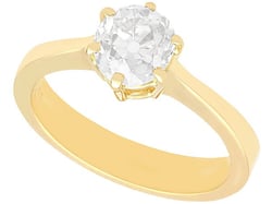 Old European Cut Diamond Ring Yellow Gold