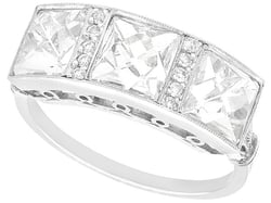 French Cut Diamond Trilogy Ring