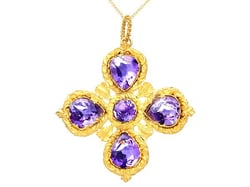 Antique Amethyst Cross Pendant