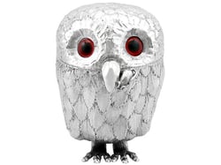 Antique Silver Owl Mustard Pot