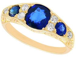 Sapphire Diamond Gold Dress Ring