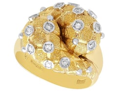 Large Vintage Diamond and Gold Cocktail Ring