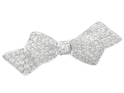 Platinum and Diamond Bow Brooch