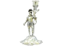 Figural Silver Candle Holder 