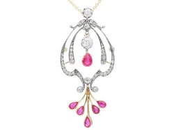 Victorian Ruby Pendant with Diamonds 
