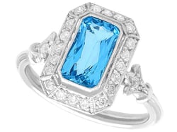 March Birthstone Aquamarine Ring 