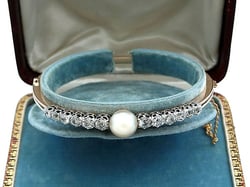 Pearl and Rose Gold Bangle