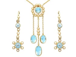 Aquamarine Necklace and Earring Set