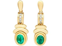 Vintage Art Deco Emerald Earrings