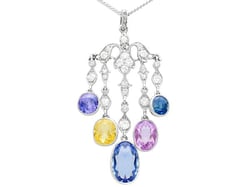 Sapphire and Diamond Drop Pendant