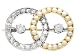 Victorian Pearl and Diamond Brooch