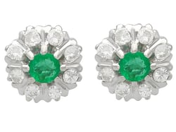 Vintage Emerald and Diamond Earrings